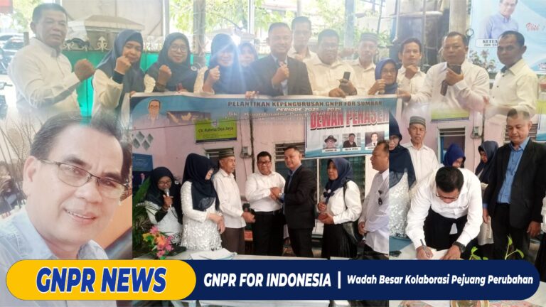 Pelantikan Kepengurusan GNPR For Sumbar Periode 2025-2029 Berlangsung Lancar